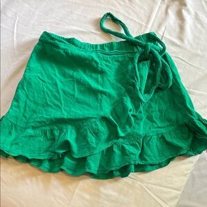 Vibrant Green Ruffle Skirt